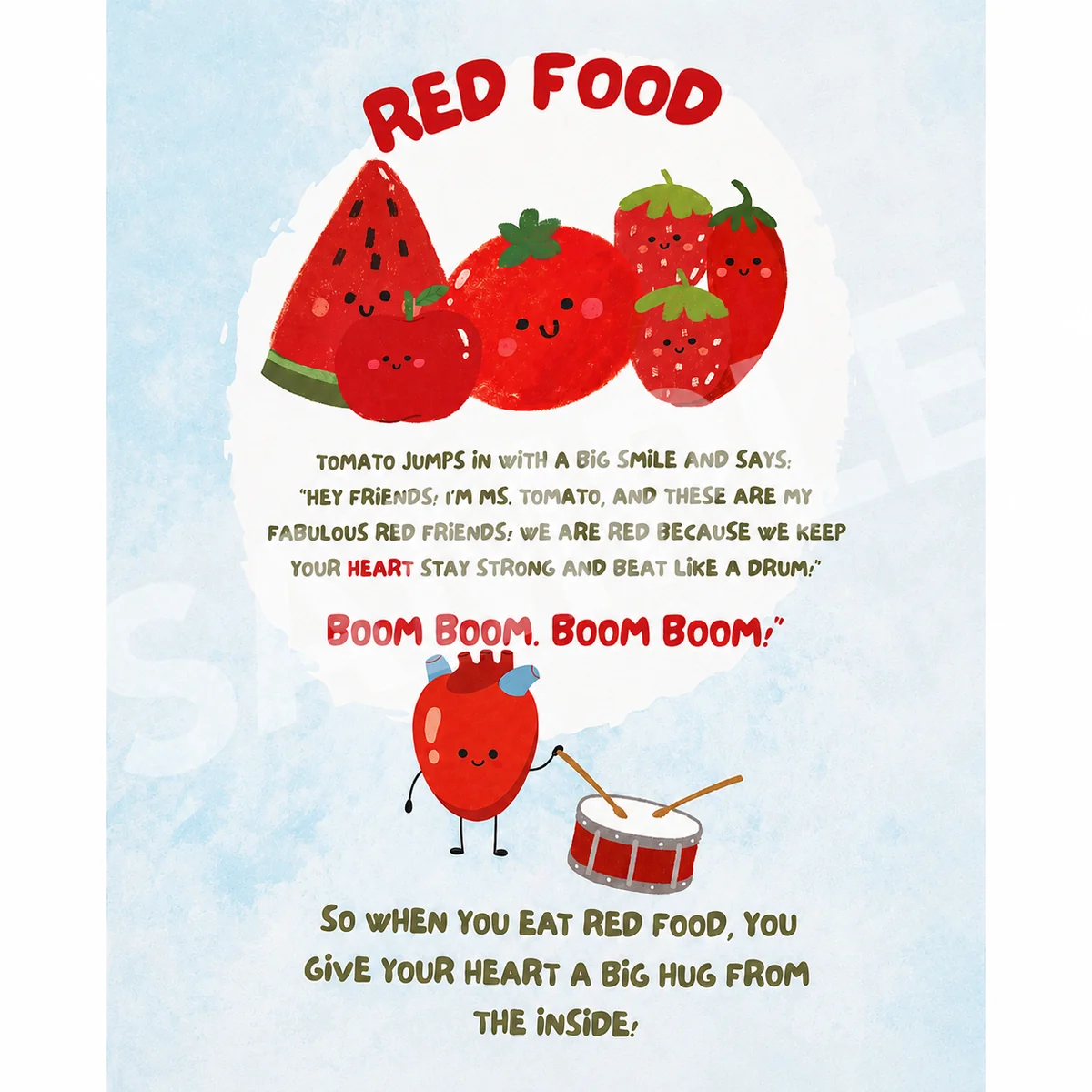 Sample page: Red food and the heart