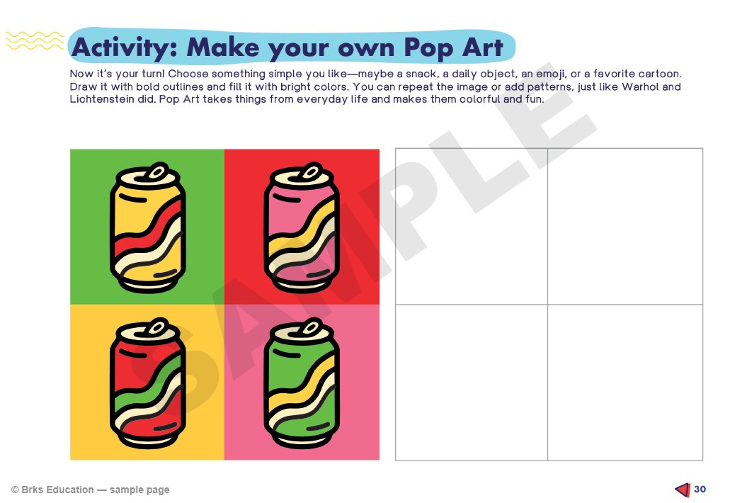 Grade 6 sample page: Activity — make your own Pop Art